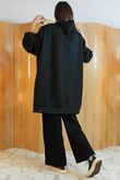 Soft Tech Jersey Oversized Hoodie Black